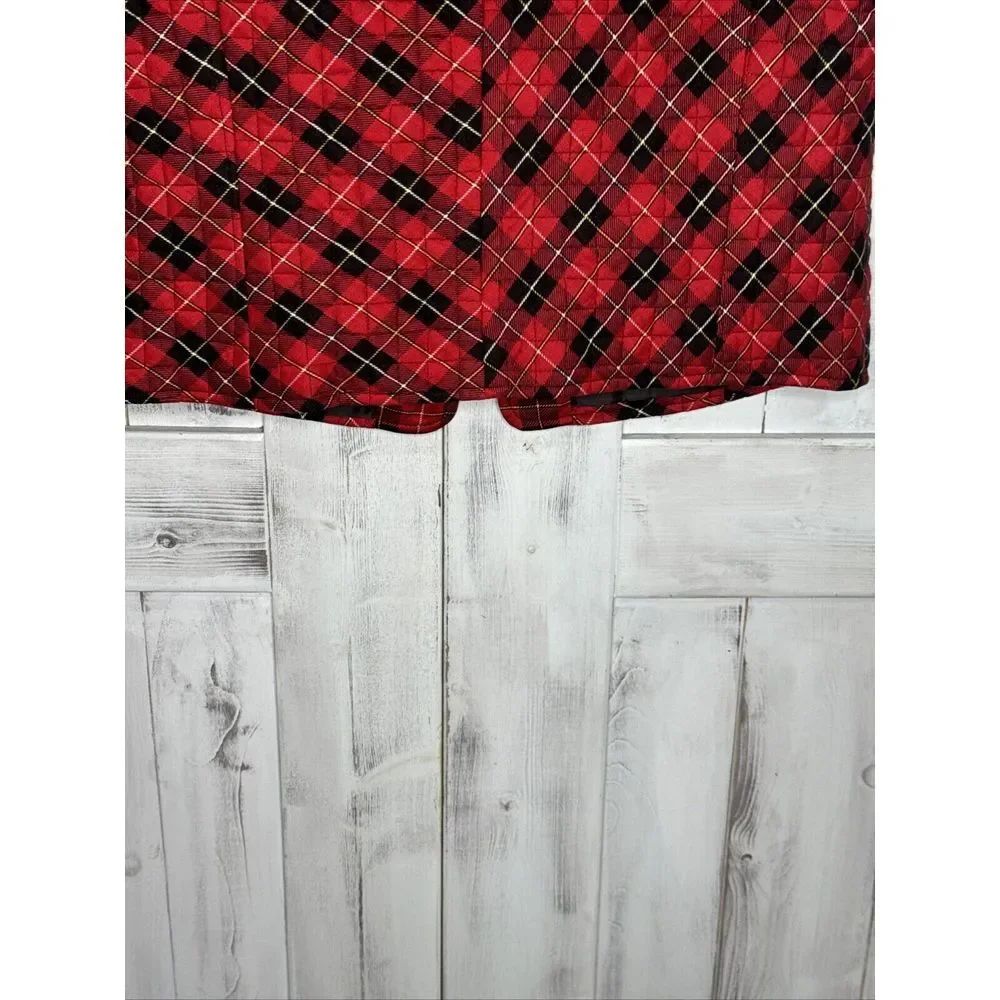 Vintage HOWARD WOLF DALLAS Red‎ Black Plaid Quilted Vest & Midi Skirt Set 12